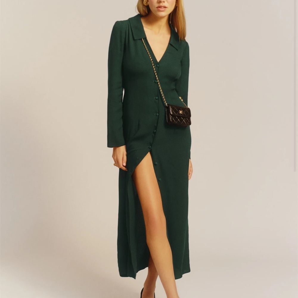 Reformation Kaleb Dress in Green